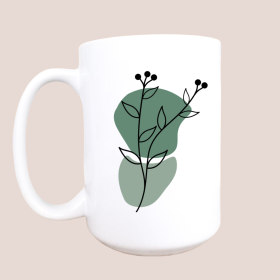 Abstract flower ceramic coffee mug
