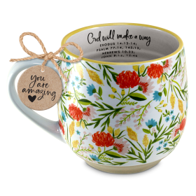 Coffee Mug God Will Make Vintage Floral