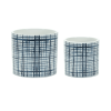 White Set of Two Dolomite 1.66234 ounce Round Pot Planter