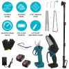 4 in 1 Cordless Pruning Shear and Electric Chainsaw With Max 5.5FT Extension Poles 4”/6” Pole Saw SK5 Blade Brushless Pruning Shear With 2Pcs 3.0Ah Ba