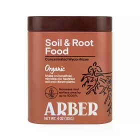 Arber Organic Soil & Root Food with Mycorrhizae 4oz: Enhances Plant Growth, Mycorrhizal Inoculant, Non-GMO