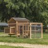 Chicken Coop with Wheels and handrails,Weatherproof Outdoor Chicken Coop with Nesting Box, Outdoor Hen House with Removable Bottom for Easy Cleaning