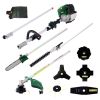 9 in 1 Multi-Functional Trimming Tool, 38CC 4 stroke Garden Tool System with Gas Pole Saw, Hedge Trimmer, Grass Trimmer, and Brush Cutter EPA Complian