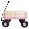 Outdoor All Terrain Pulling Wagon with Wood Railing, 10 inch Air Tires
