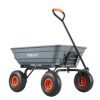 VEVOR Dump Cart, Poly Garden Dump Cart with Easy to Assemble Steel Frame, Dump Wagon with 2-in-1 Convertible Handle, Utility Wheelbarrow 600 lbs Capac