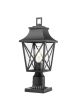 Outdoor Post Light, Black Pole Lantern Fixture with Pier Mount Base, Hard Wired