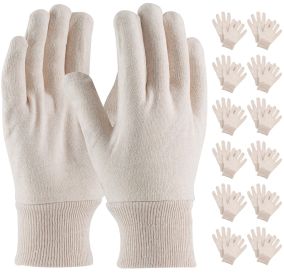 Natural Color Jersey Gloves for Men, Women 9", Pack of 24 Jersey Work Gloves Men, Polyester and Cotton Work Gloves, Breathable Beige Cotton Gloves for