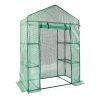 VEVOR Walk-in Green House, 4.6 x 2.4 x 6.7 ft, Greenhouse with Shelves, High Strength PE Cover with Doors, Windows and Steel Frame, Set Up in Minutes,