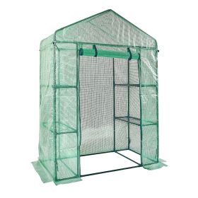 VEVOR Walk-in Green House, 4.6 x 2.4 x 6.7 ft, Greenhouse with Shelves, High Strength PE Cover with Doors, Windows and Steel Frame, Set Up in Minutes,