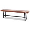 VEVOR Outdoor Bench, 63 inches Wood Garden Bench with Metal Leg for Outdoors, Outdoor Garden Park Bench, 500 lbs Load Capacity Bench, Dining Bench Pat