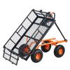 VEVOR Dump Cart, Metal Garden Dump Cart with Easy to Assemble Frame, Dump Wagon with 2-in-1 Convertible Handle, Utility Wheelbarrow 400 lbs Capacity,
