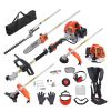 VEVOR 26CC 6-in-1 Multi-Functional Trimming Tools, Gas Hedge Trimmer, Weed Eater, String Trimmer, Brush Cutter, Edger, Pole Saw Chainsaw Pruner with E