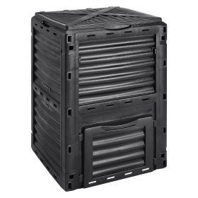 VEVOR Garden Compost Bin 80 Gal, BPA Free Composter, Large Capacity Outdoor Composting Bin with Top Lid and Bottom Door, Easy Assembling, Lightweight,