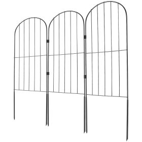 VEVOR Garden Fence, No Dig Fence 24in(H) x30ft(L) Animal Barrier Fence, Underground Decorative Garden Fencing with 2 Inch Spike Spacing