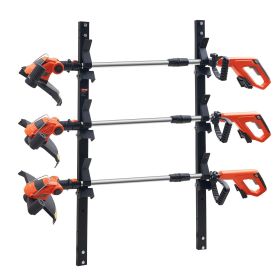 VEVOR Trimmer Rack, 3 Place Weeder Trimmer Rack, Trim Holder Trailer Rack with Zinc Alloy Password Lock, Wall-mounted or Mount on Enclosed Trailer Lan