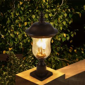 Vintage Outdoor Lamp Post Light, Waterproof Lantern Ideal for Garden Patio Lantern with Clear Glass Shade, Classic Bronze Finish