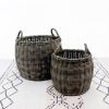 2-Pack Stackable Hand Woven Wicker Garden and Harvesting Basket with Handles