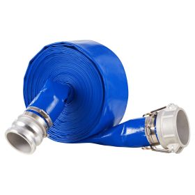 VEVOR Backwash Hose 3 in x 50 ft Blue High Quality Hose Complete Fittings