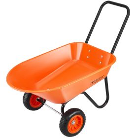 VEVOR Wheelbarrow Cart, 5 Cu. Ft. Load & 397 lbs Capacity, 2 Wheels Garden Dump Cart, Garden Wagon with Handle & 10" Wide Track Wheels, Easy Loading U
