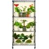 VEVOR Plant Stand with Grow Light, 4-Tier Plant Shelf with 45W Full Spectrum Grow Light, 3 Mode Plant Light with Timer and Wheel for Seed Starting, Me