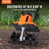 VEVOR 10 Amp Electric Tiller, 14" Tilling Width 3.94" Tilling Depth Corded Electric Tiller/Cultivator, Steel Mn Tines, Rototiller for Garden Lawn Soil