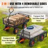 VEVOR Dump Cart, Metal Garden Dump Cart with Easy to Assemble Frame, Dump Wagon with 2-in-1 Convertible Handle, Utility Wheelbarrow 400 lbs Capacity,
