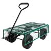 Garden Wagon Dump Cart Making it Easier to Transport Garden Supplies - Green, Solid Tires