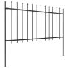 Garden Fence with Spear Top Steel 66.9"x39.4" Black