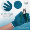 Blue Gray String Knit Work Gloves, 10 Inch. Pack of 24 Large Cotton and Polyester Breathable String Knit Gloves with Elastic Wrist. Reusable Cotton Kn