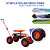 Rolling Garden Cart Scooter, Adjustable Height with 4 Wheels and Extendable Handle, Garden Stool Cart with 360-degree swivel motion