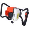 V-Type 52CC 2 Stroke Gas Post Hole Digger One Man Auger EPA Machine Plant Soil Digging Fence withHole Digger Replacement Auger Bits L4"+L6"+L8"+L12" D