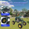 Rolling Garden Work Chair with Wheels, Garden Cart with Steering Handle, 360 degree Swivel Seat
