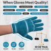 Blue Gray String Knit Work Gloves, 10 Inch. Pack of 24 Large Cotton and Polyester Breathable String Knit Gloves with Elastic Wrist. Reusable Cotton Kn