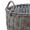 2-Pack Stackable Hand Woven Wicker Garden and Harvesting Basket with Handles