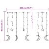 Star and Moon Fairy Lights Remote Control 138 LED Warm White