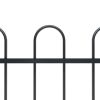 Garden Fence with Hoop Top Steel 27.9' Black