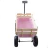 Outdoor All Terrain Pulling Wagon with Wood Railing, 10 inch Air Tires