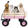 Outdoor All Terrain Pulling Wagon with Wood Railing, 10 inch Air Tires