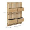 Outsunny 4 Box Raised Garden Bed with Trellis for Vine Flowers & Climbing Plants, 31.5" Tall Wall-Mounted Wood Planter Box Set with Adjustable Height,