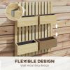 Outsunny 4 Box Raised Garden Bed with Trellis for Vine Flowers & Climbing Plants, 31.5" Tall Wall-Mounted Wood Planter Box Set with Adjustable Height,
