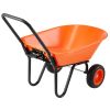 VEVOR Wheelbarrow Cart, 5 Cu. Ft. Load & 397 lbs Capacity, 2 Wheels Garden Dump Cart, Garden Wagon with Handle & 10" Wide Track Wheels, Easy Loading U
