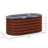 Outsunny 3.5' x 2' x 1.4' Galvanized Raised Garden Bed Kit, Outdoor Metal Elevated Planter Box with Safety Edging, Easy DIY Stock Tank for Growing Flo