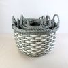 3-Pack Stackable Hand Woven Wicker Harvesting and Storage Basket with Handles