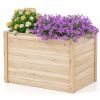 1PC Wooden Raised Garden Bed Elevated Planter Box with Open-Ended Base