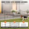 VEVOR Garden Fence, 36.6in(H) x29.5in(L) Animal Barrier Fence, Underground Decorative Garden Fencing with 2.5 Inch Spike Spacing, Metal Dog Fence for