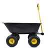 Folding Garden Dump Truck with Steel Frame, 10 inch Pneumatic tires, black