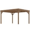Outsunny 10' x 12' Outdoor Pergola, Wood Gazebo Grape Trellis with Stable Structure and Concrete Anchors, for Garden, Patio, Backyard, Deck