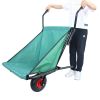 Folding Collapsible Lightweight Wheelbarrow, Heavy Duty 176 lbs Capacity, Oxford Cloth-Green for Grass, Weeds, Soil, Rocks and Wood