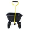 Folding Garden Dump Truck with Steel Frame, 10 inch Pneumatic tires, black