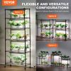 VEVOR DIY Plant Stand with Grow Light, 6-Tier Large Tall Plant Shelf with 192W 5000K Full Spectrum Grow Lights, Indoor Grow Light Shelf with Wheels fo